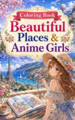 Beautiful Places & Anime Girls: Perfect for Beginners! Relax and Color Beautiful Places, the Four Seasons, World Heritage Sites, and Breathtaking Landscapes From Around the World